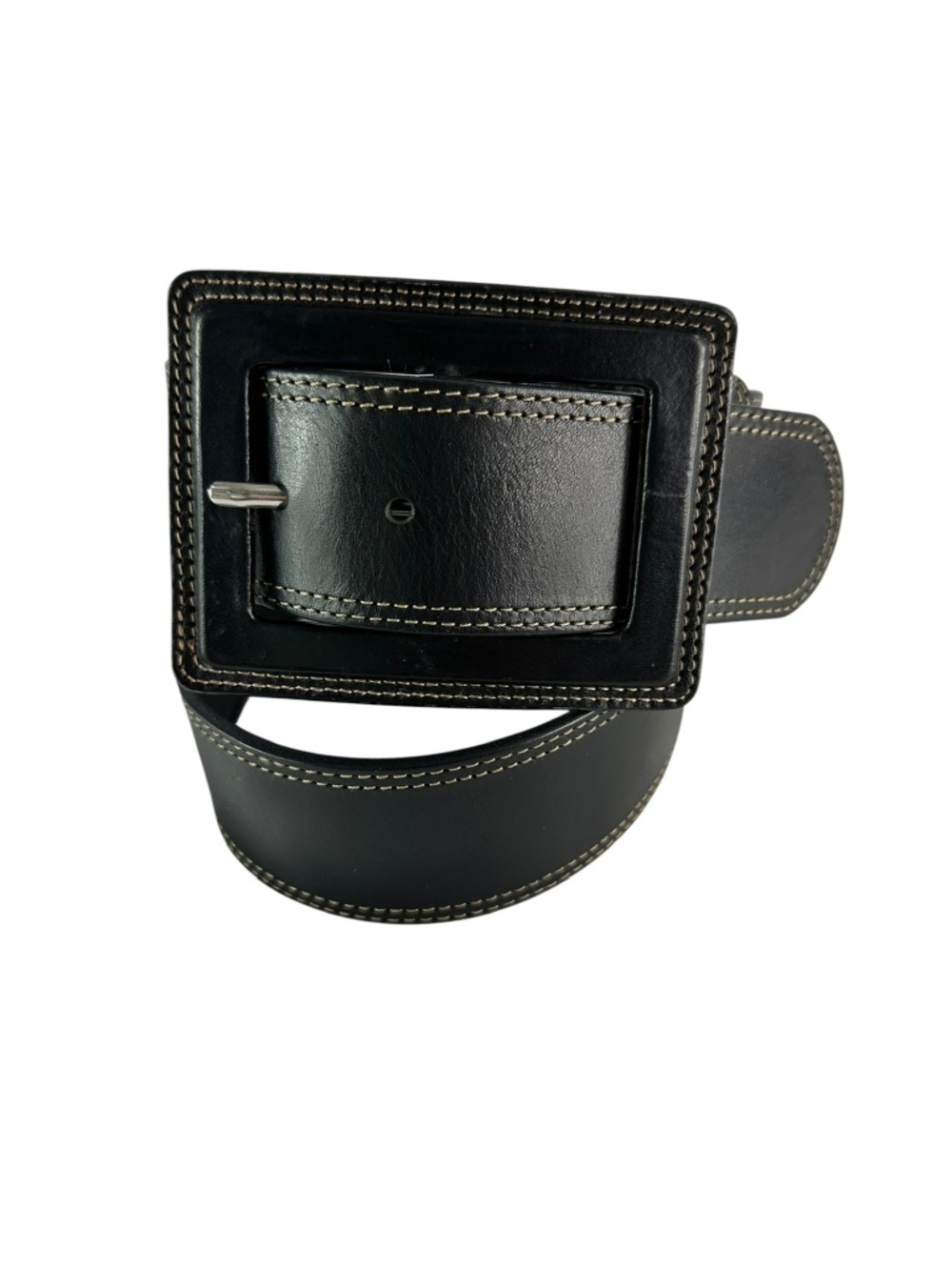 Vintage BANANA REPUBLIC Genuine Italian Black Leather Belt Size S 34